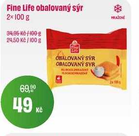 Fine Life obalovaný sýr 2× 100 g
