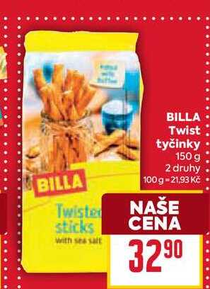 BILLA Twist tyčinky 150 g 