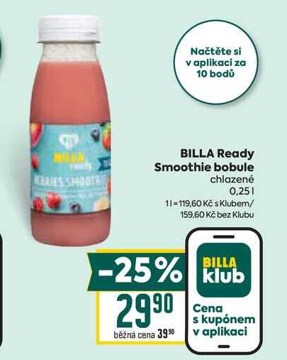 BILLA Ready Smoothie bobule chlazené 0,25l
