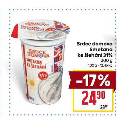 Srdce domova Smetana ke šlehání 31% 200 g 