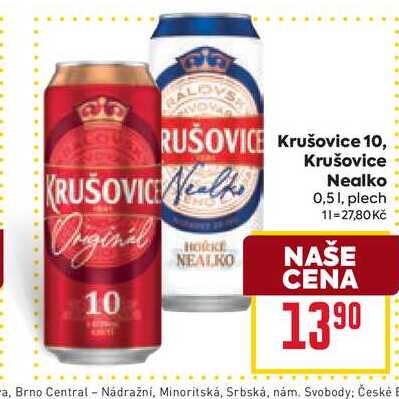 Krušovice Nealko 0,51, plech 