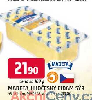 MADETA JIHOČESKÝ EIDAM SÝR 45% tuku, 100g