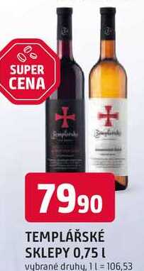 TEMPLÁŘSKÉ SKLEPY 0,75 l