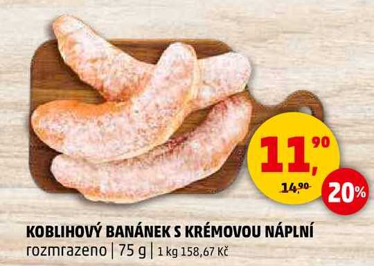 KOBLIHOVÝ BANÁNEK S KRÉMOVOU NÁPLNÍ rozmrazeno, 75 g 