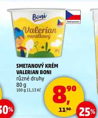 SMETANOVÝ KRÉM VALERIAN BONI různé druhy, 80 g 