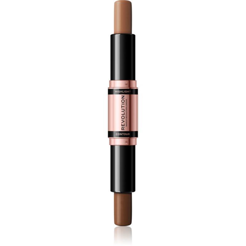 Makeup Revolution Fast Base oboustranná konturovací tyčinka odstín Dark 2x4.3 g