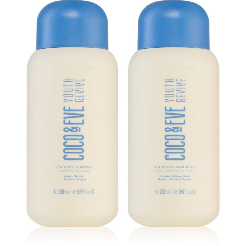 Coco & Eve Youth Revive Pro Youth Hair Duo Kit sada pro lesk a hebkost vlasů