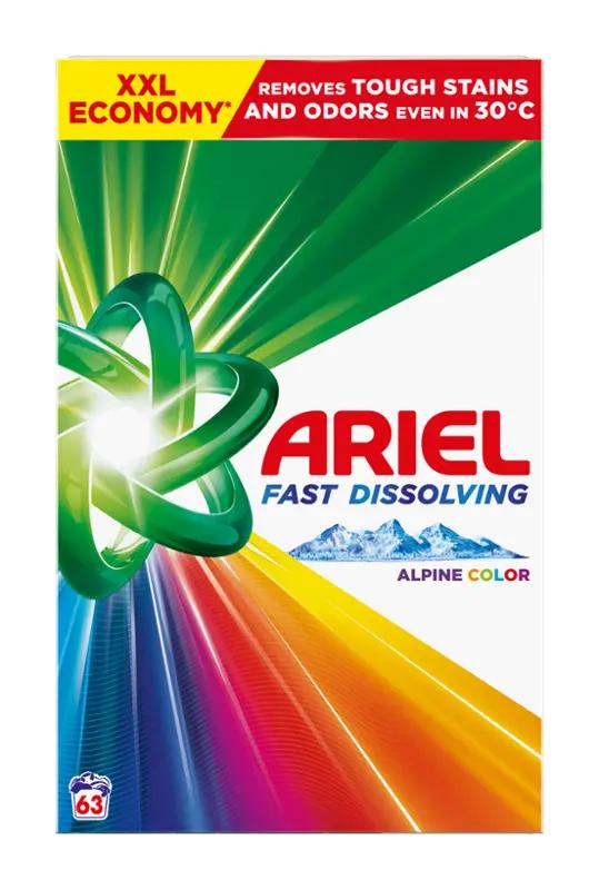 Ariel Prací prášek Alpine Color Fast Dossolving, 63 pd