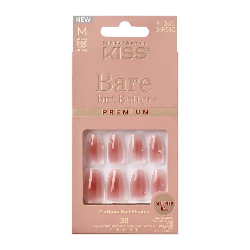 KISS Umělé nehty Bare-But-Better Shine, 1 ks