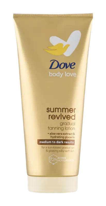 Dove Tělové mléko tónovací Derma Spa Summer Revived Dark, 200 ml