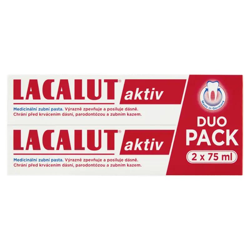 Lacalut Zubní pasta Lacalut aktiv duopack 2x 75 ml, 150 ml