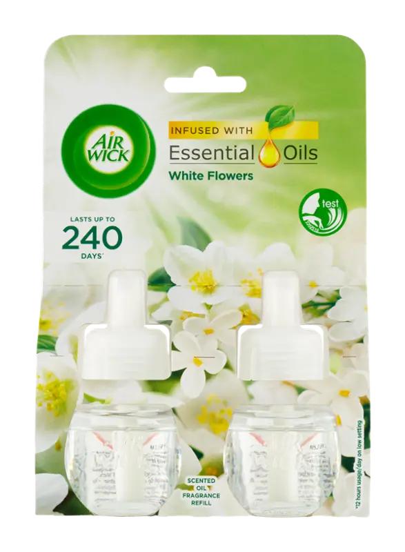 Air Wick Tekutá náplň Essential Oils do elektrického přístroje Bílé květy DUO, 2 ks