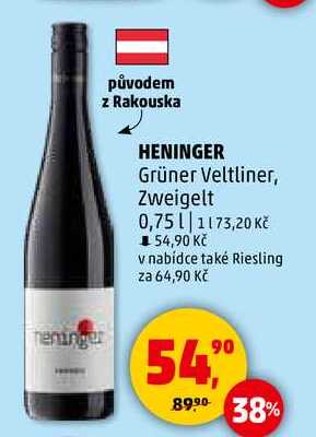 HENINGER Grüner Veltliner, 0,75 l 
