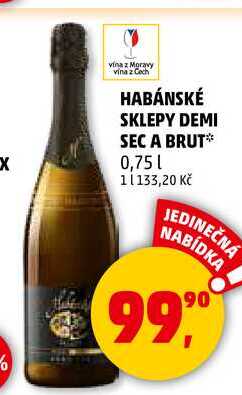 HABÁNSKÉ SKLEPY DEMI SEC A BRUT, 0,75 l