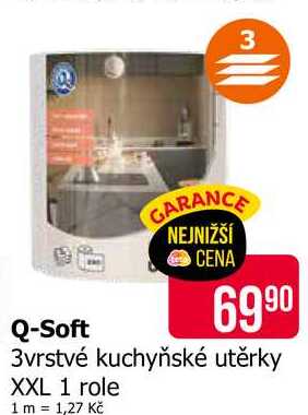 Q-Soft 3vrstvé kuchyňské utěrky XXL 1 role 
