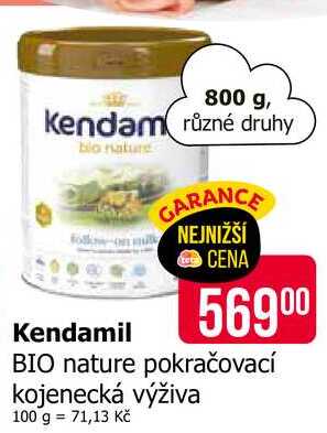 Kendamil BIO nature pokračovací kojenecká výživa 800g