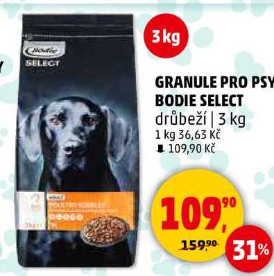 GRANULE PRO PSY BODIE SELECT drůbeží, 3 kg
