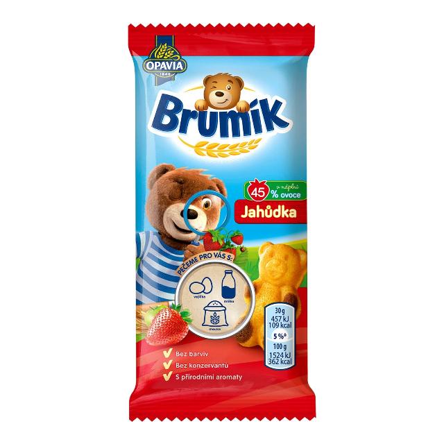 Opavia Brumík s náplní jablečno-jahodovou