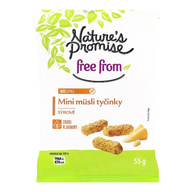 Nature's Promise Müsli tyčinky sýrové bez lepku