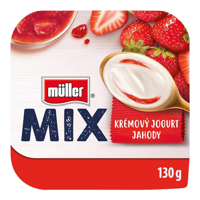 Müller mix jahoda a bianco jogurt