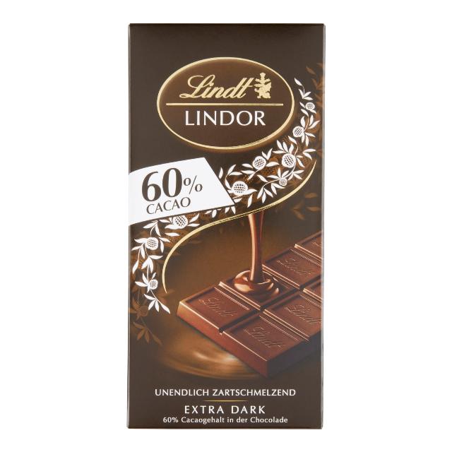 Lindt Lindor Hořká čokoláda s náplní 60%