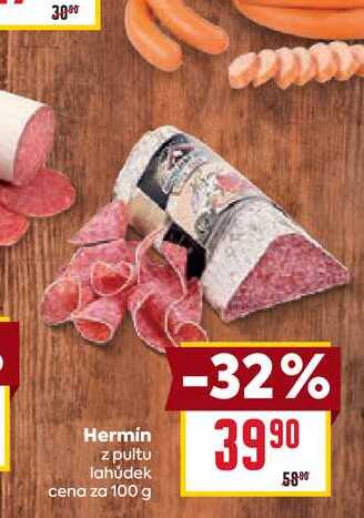 Hermin z pultu lahůdek cena za 100 g