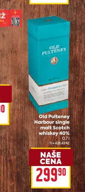 Old Pulteney Harbour single malt Scotch whiskey 40% 0,7l