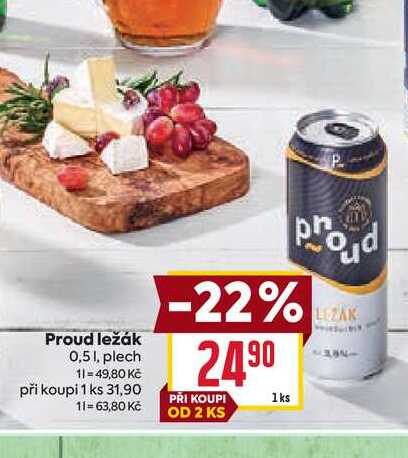 Proud ležák 0,51, plech