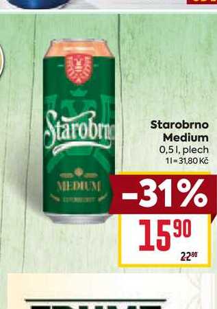 Starobrno Medium 0,51, plech 