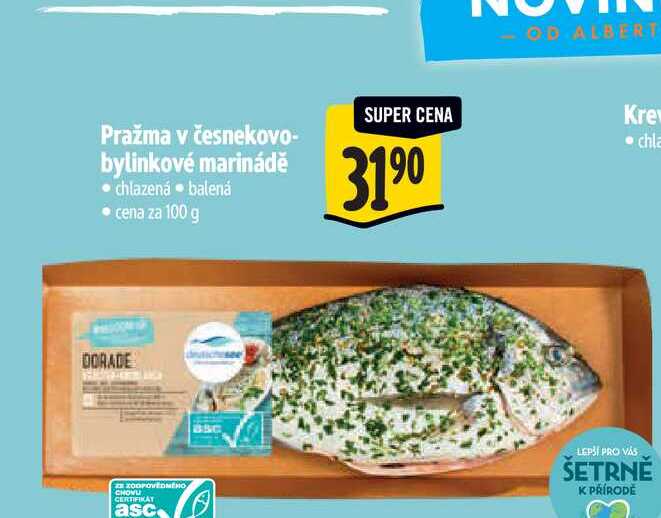 Pražma v česnekovo - bylinkové marinádě  100 g