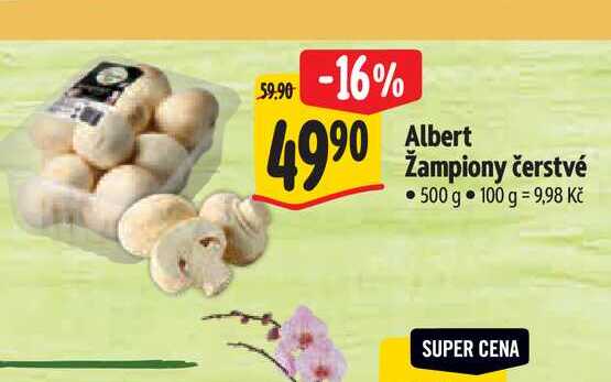  Albert Žampiony čerstvé 500 g  