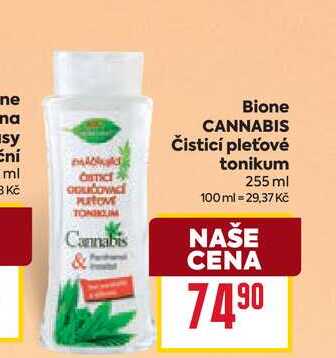 Bione CANNABIS Čisticí pleťové tonikum 255 ml