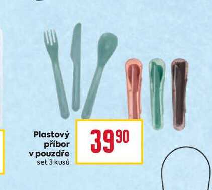 Plastový příbor v pouzdře set 3 kusů