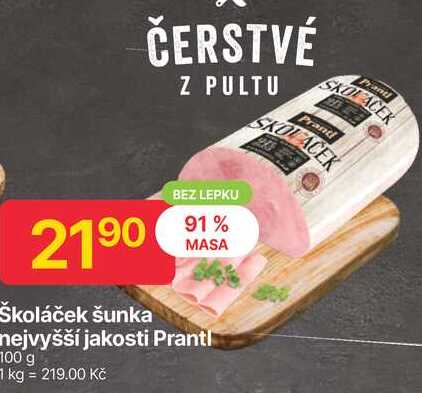 Prantl Školáček šunka nejvyšší jakosti 100 g