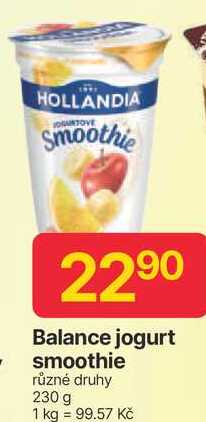 HOLLANDIA Balance jogurt smoothie různé druhy 230 g 