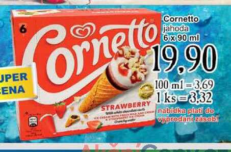 Cornetto jahoda 6 x 90 ml