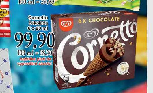 Cornetto čokoláda 6x90 ml