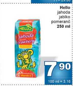 Hello jahoda jablko pomeranč 250 ml