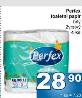 Perfex toaletní papír bílý 2vrstvý 4 ks