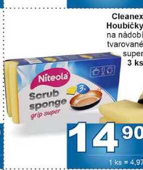 Cleanex Houbičky na nádobí tvarované super 3 ks