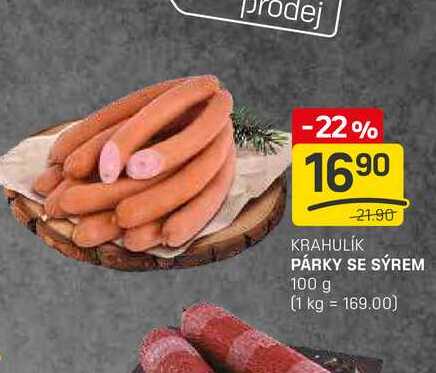PÁRKY SE SÝREM 100 g 