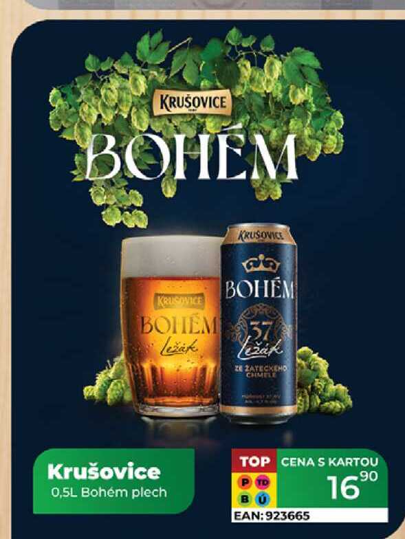 Krušovice 0,5L Bohém plech  