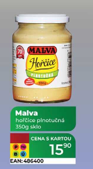 Malva hořčice plnotučná 350g sklo 