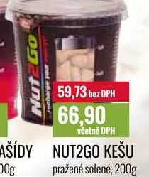 NUT2GO KEŠU pražené solené, 200g 