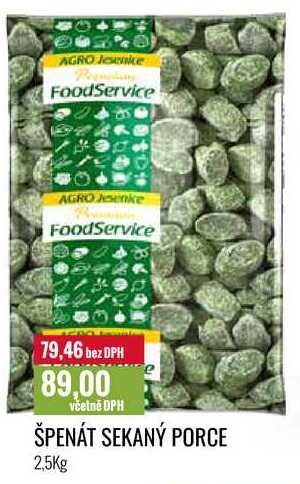 ŠPENÁT SEKANÝ PORCE 2,5Kg 