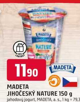 Madeta Jihočeský nature jogurt 150g