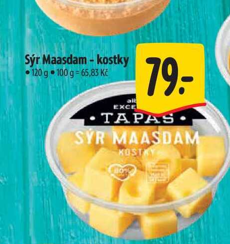 Sýr Maasdam-kostky 120 g 