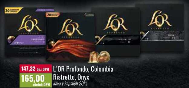 L'OR Profondo, Colombia, Ristretto, Onyx 20ks 