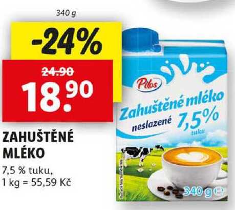 ZAHUŠTĚNÉ MLÉKO, 340 g