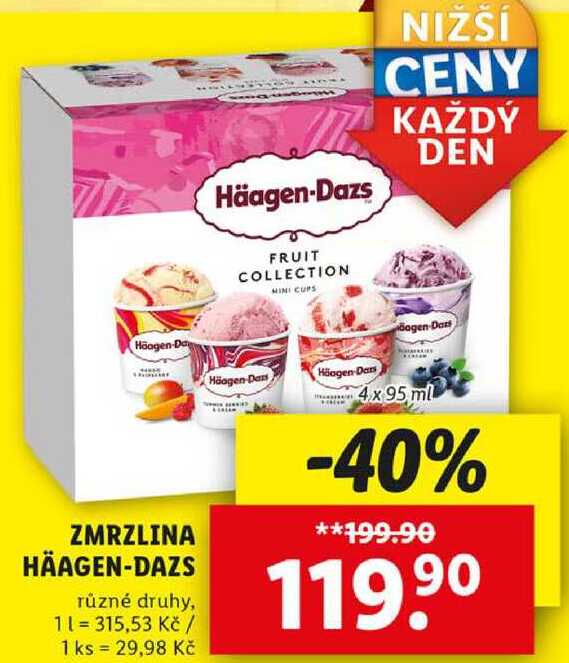 ZMRZLINA HÄAGEN-DAZS, 4x 95 ml